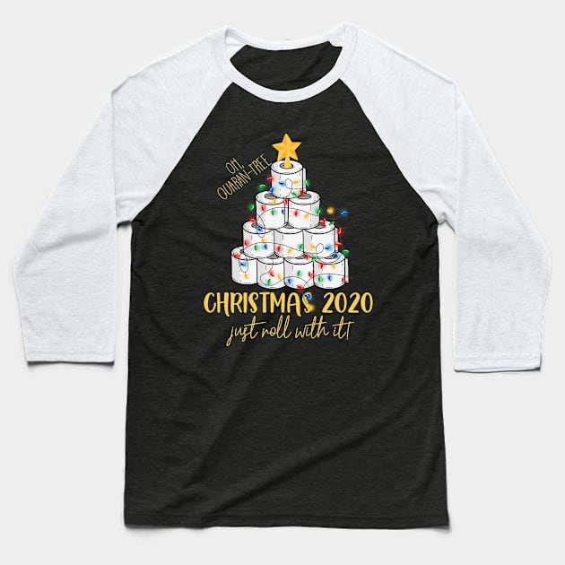 2020 Funny Quarantine Christmas Toilet Paper Light Tree Gift Baseball T-Shirt by mittievance